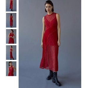 NWT Lace Holiday Dress with Slip in Color Rouge Sold Out